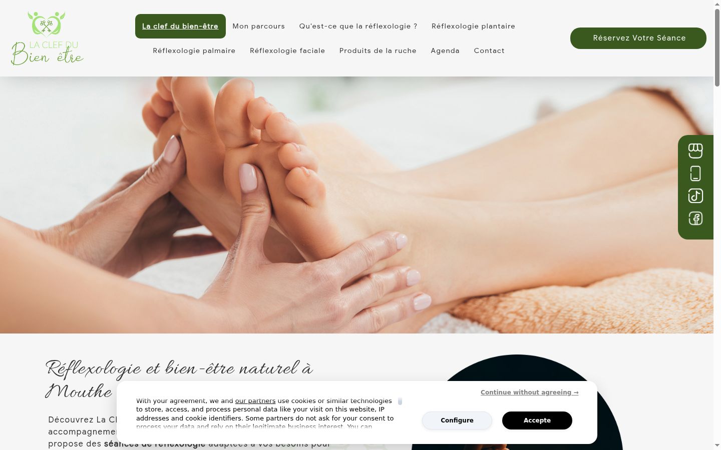 Capture d'écran de la bannière de consentement affichée avant toute interaction