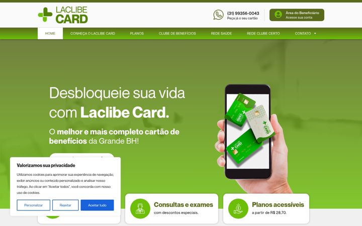 Screenshot of laclibecard.com.br