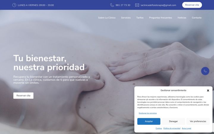 Screenshot of laclinicadefisioterapia.com