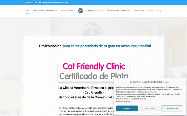 Screenshot of laclinicaveterinariarivas.com