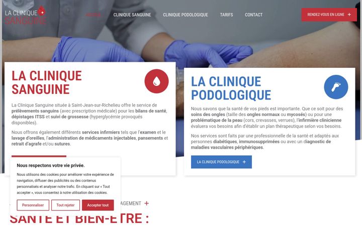 Screenshot of lacliniquesanguine.com