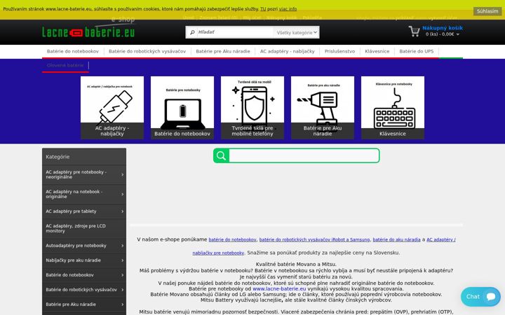 Screenshot of lacne-baterie.eu