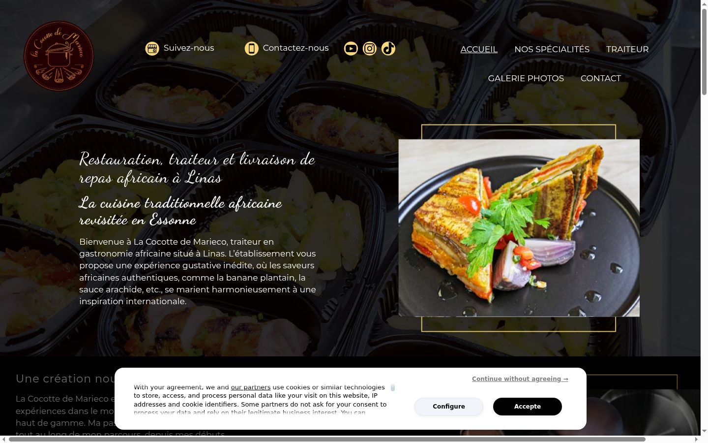 Screenshot del banner di consenso mostrato prima di qualsiasi interazione