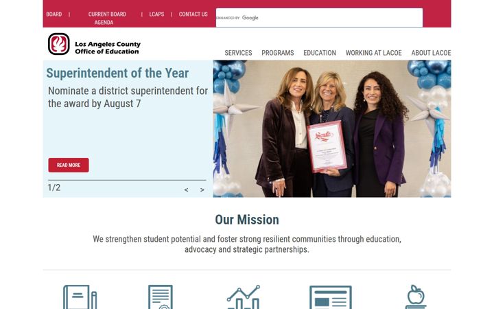 Screenshot of lacoe.edu