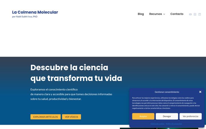 Screenshot of lacolmenamolecular.com