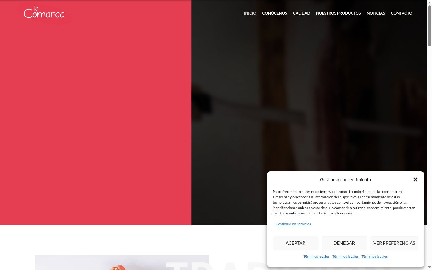 Screenshot des Einwilligungsbanners vor jeglicher Interaktion