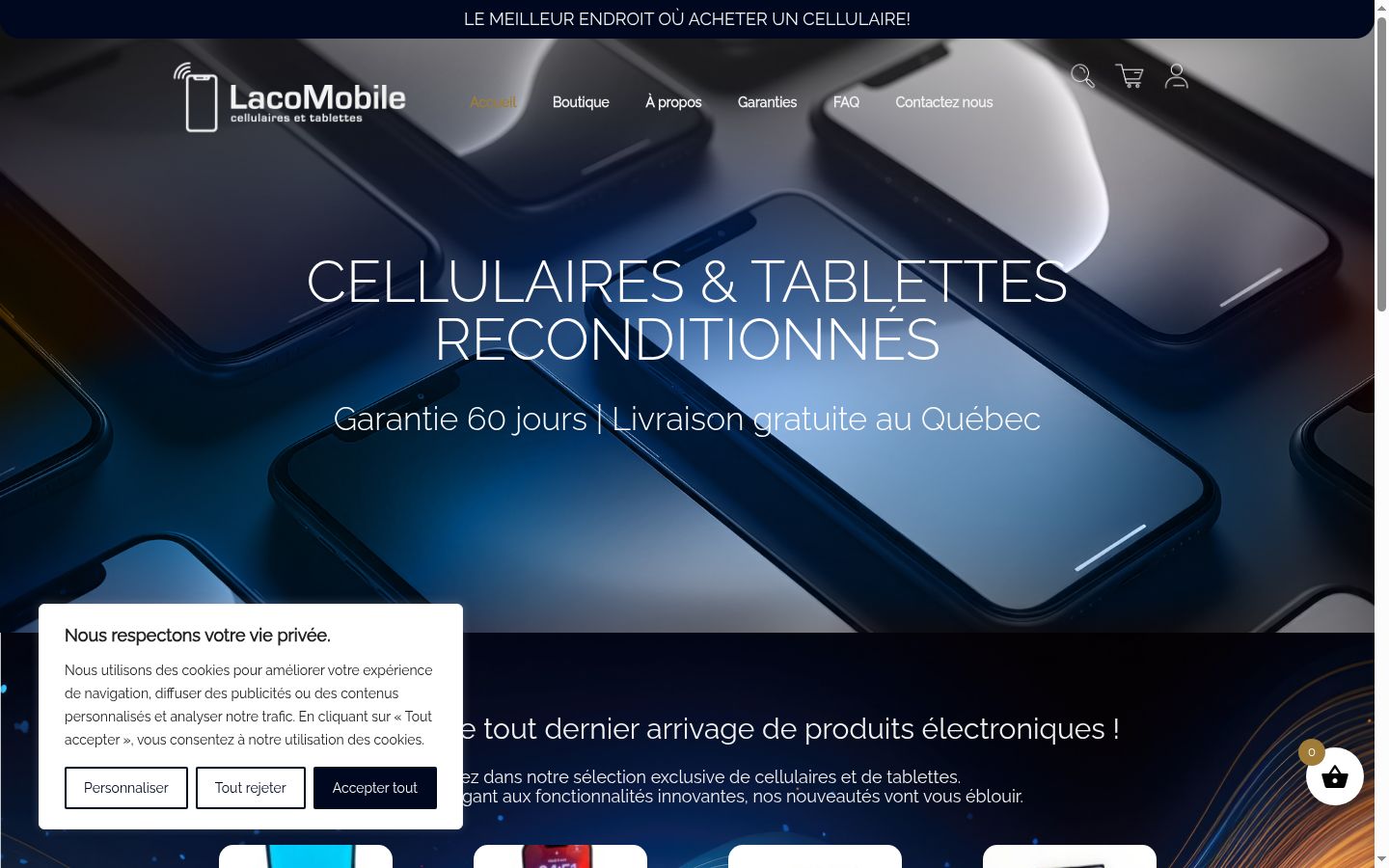 Screenshot del banner di consenso mostrato prima di qualsiasi interazione