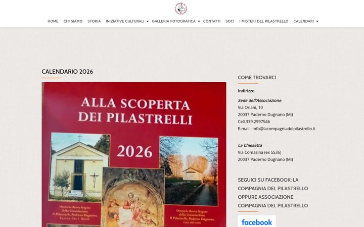Screenshot of lacompagniadelpilastrello.it