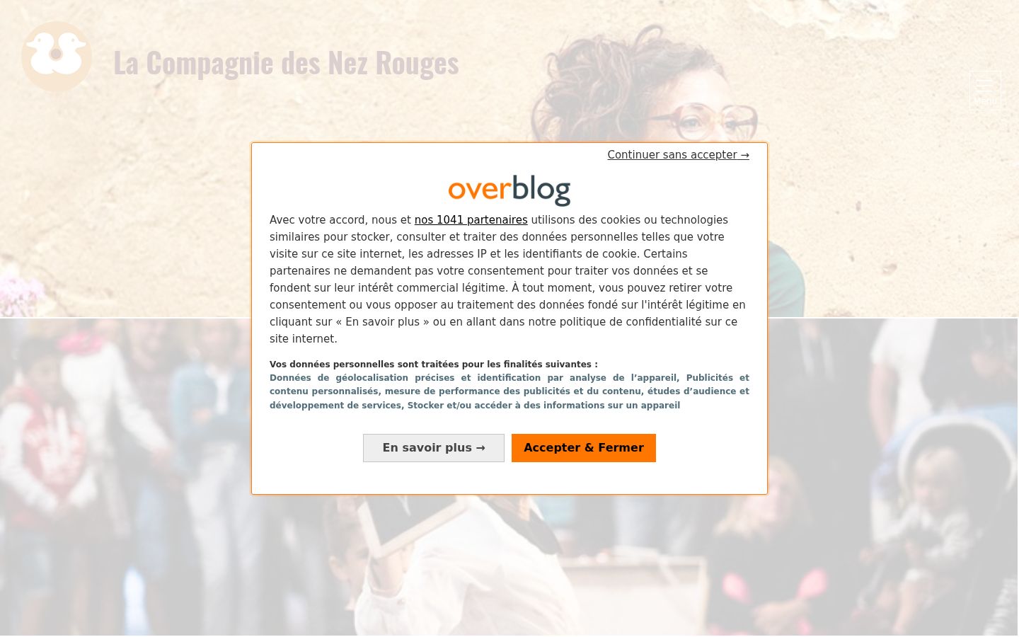 Capture d'écran de la bannière de consentement affichée avant toute interaction