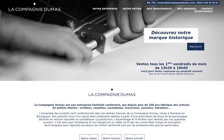 Screenshot of lacompagniedumas.com