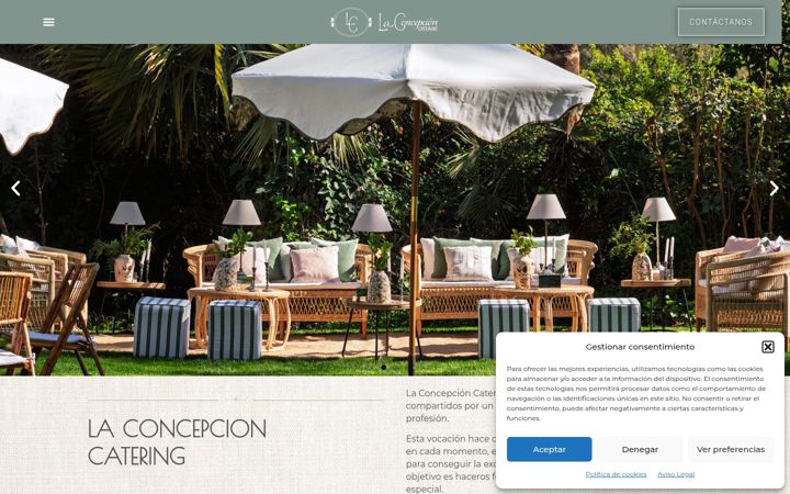Screenshot of laconcepcioncatering.com