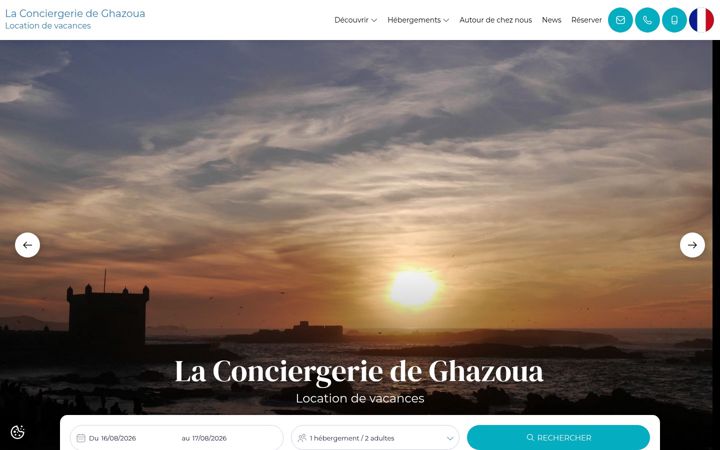 Screenshot of laconciergeriedeghazoua.com