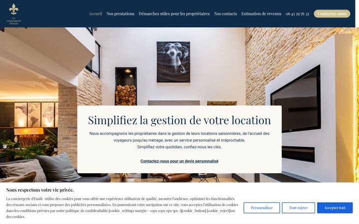 Screenshot of laconciergeriedemile.com