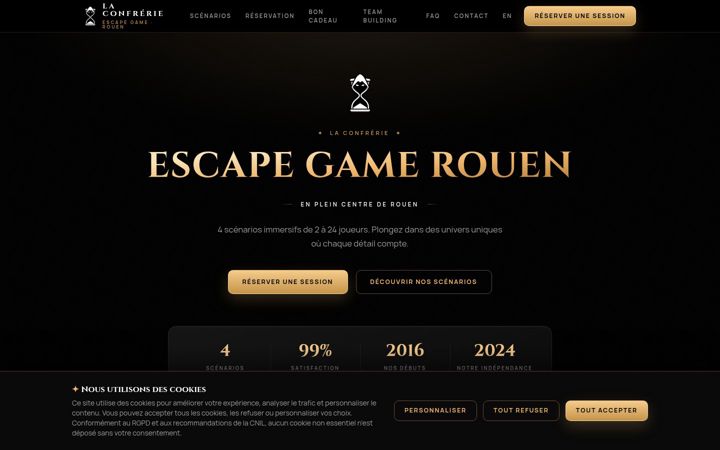 Screenshot of laconfrerie-escapegame.fr