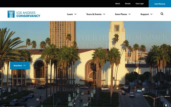Screenshot of laconservancy.org