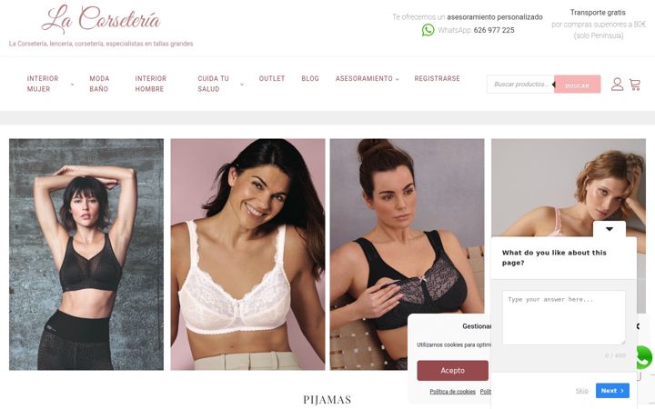 Screenshot of lacorseteria.com