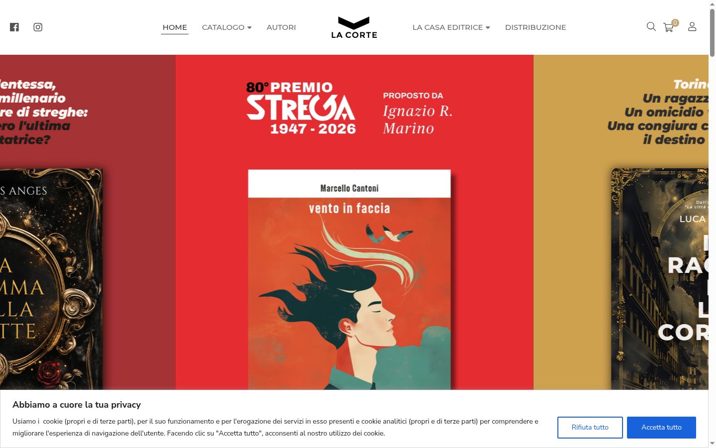 Screenshot del banner di consenso mostrato prima di qualsiasi interazione