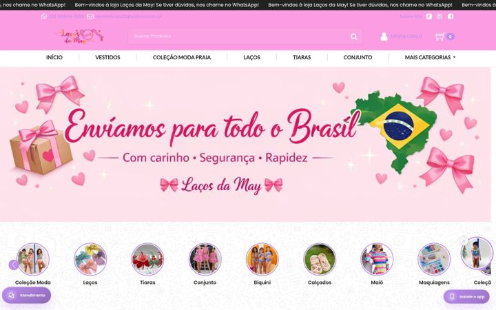 Screenshot of lacosdamay.com.br