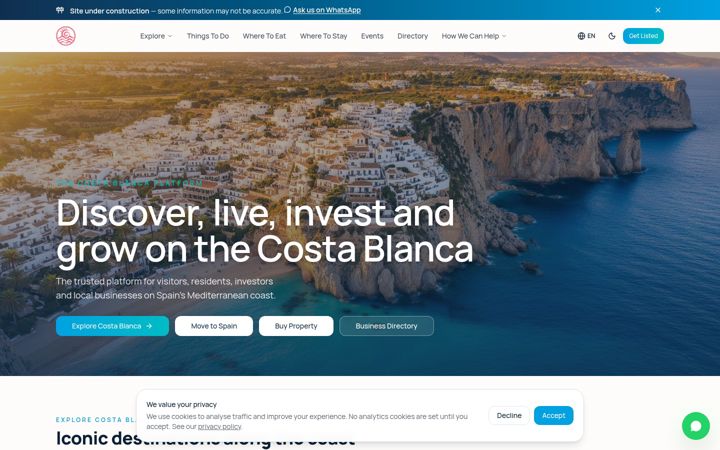 Screenshot of lacostablanca.com