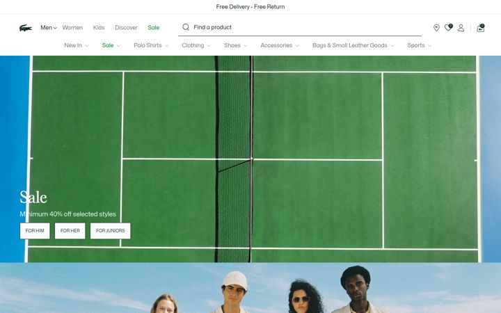 Screenshot of lacoste.in