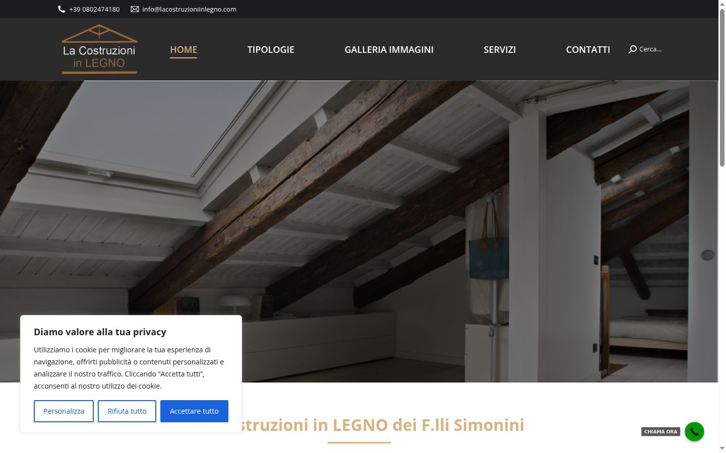 Screenshot del banner di consenso mostrato prima di qualsiasi interazione
