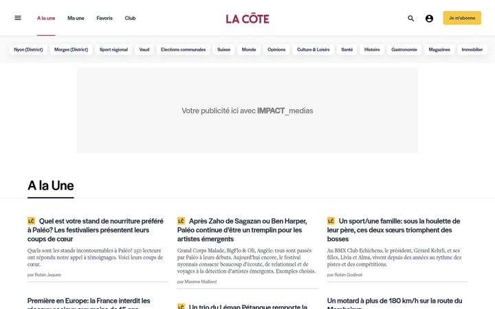 Screenshot of lacote.ch