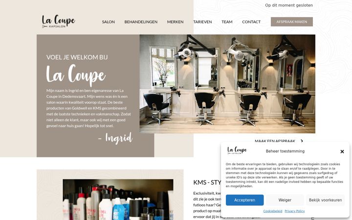 Screenshot of lacoupe-kapsalon.nl