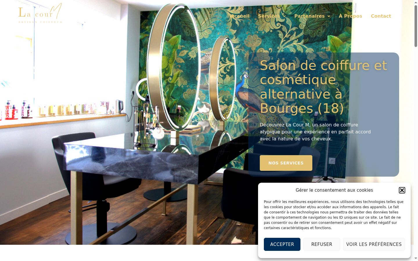 Capture d'écran de la bannière de consentement affichée avant toute interaction