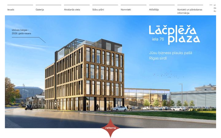 Screenshot of lacplesaplaza.lv