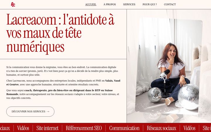 Screenshot of lacreacom.ch