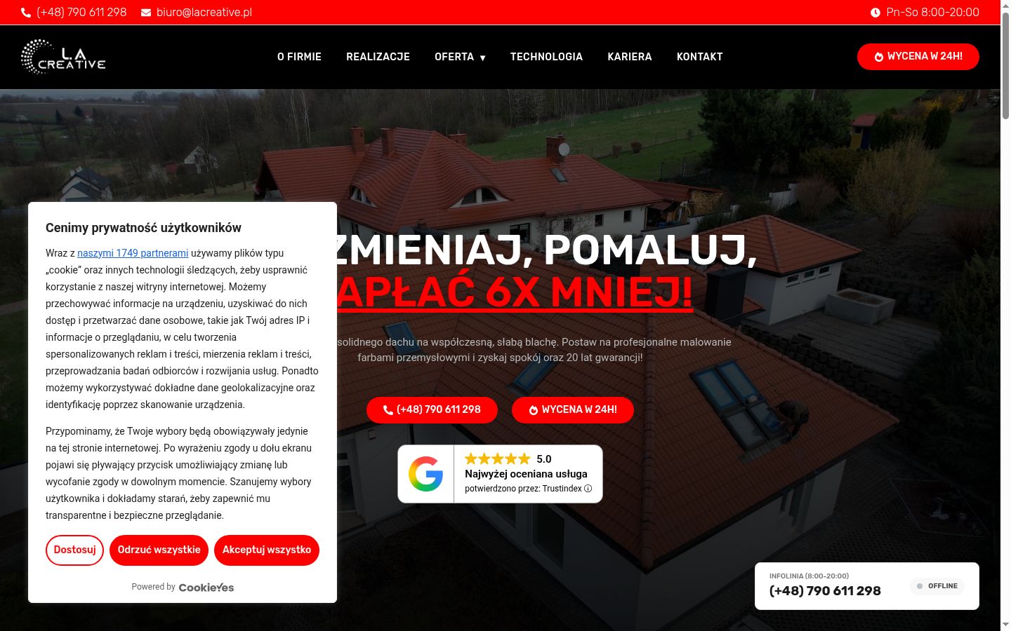 Snímek obrazovky baneru souhlasu zobrazeného před jakoukoli interakcí