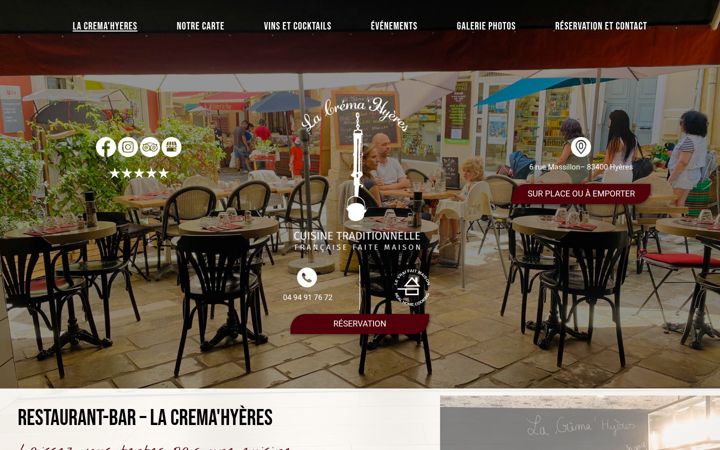 Screenshot of lacremahyeres.fr