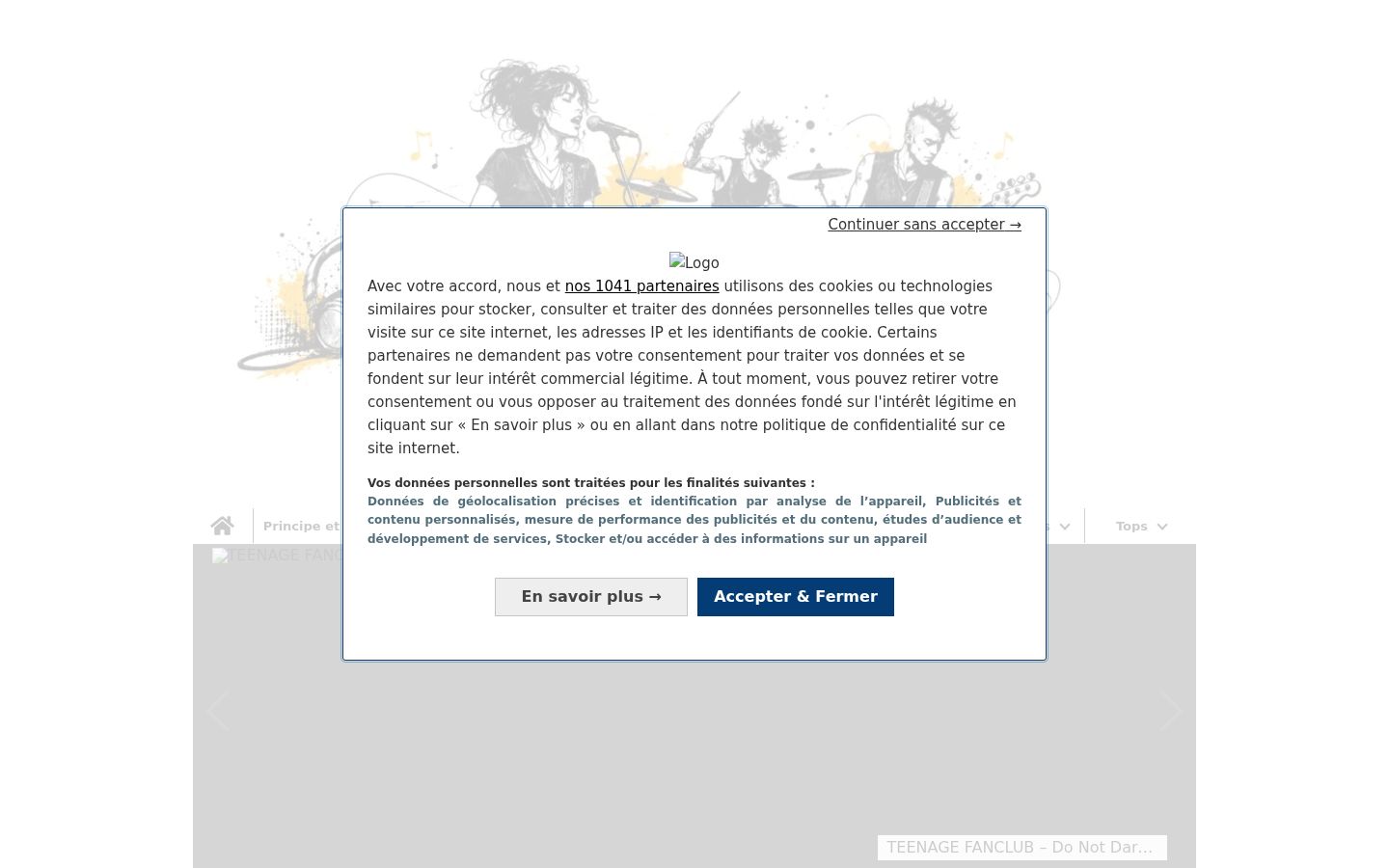 Screenshot del banner di consenso mostrato prima di qualsiasi interazione