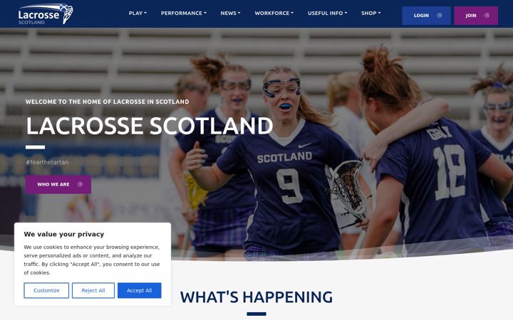 Screenshot of lacrossescotland.com