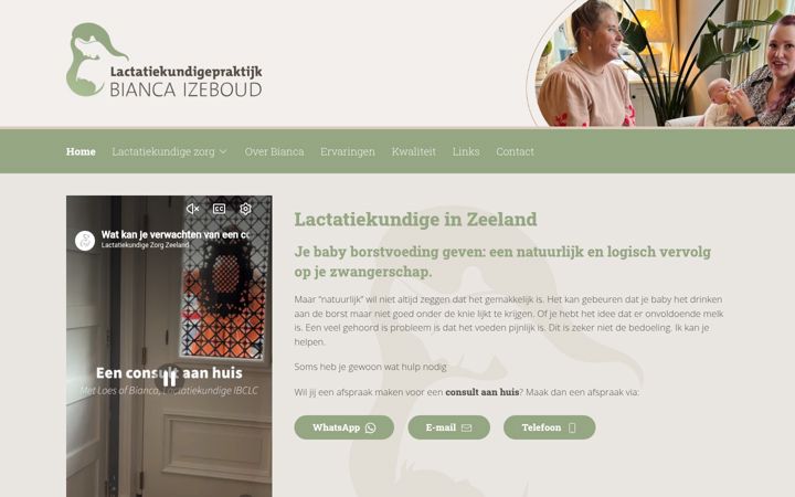 Screenshot of lactatiekundigebianca.nl