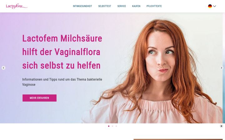 Screenshot of lactofem.com