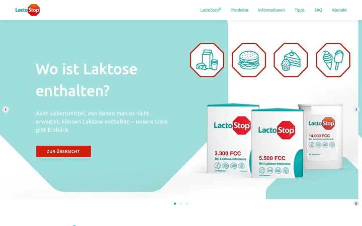 Screenshot of lactostop.de