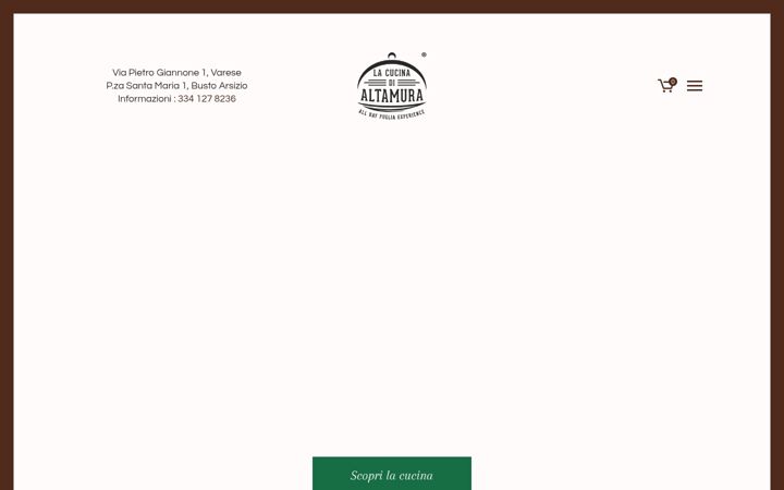 Screenshot of lacucinadialtamura.it