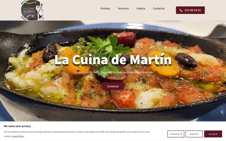 Screenshot of lacuinademartin.com