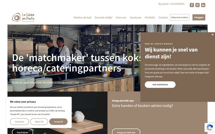 Screenshot of lacuisineenroute.nl