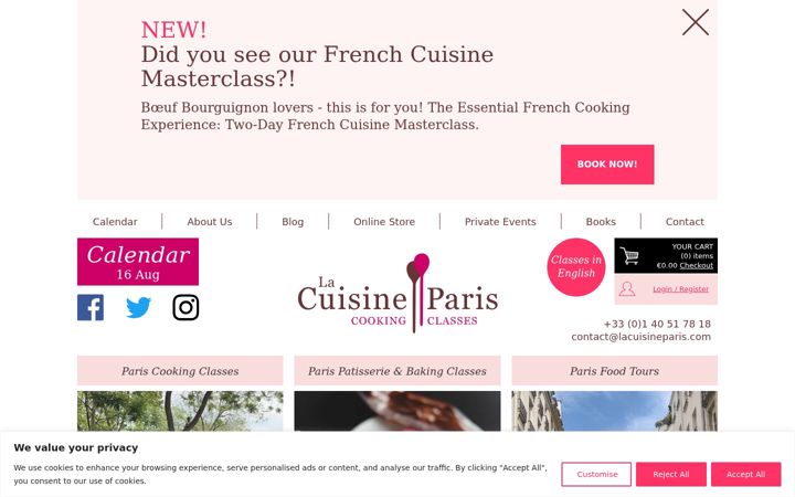 Screenshot of lacuisineparis.com
