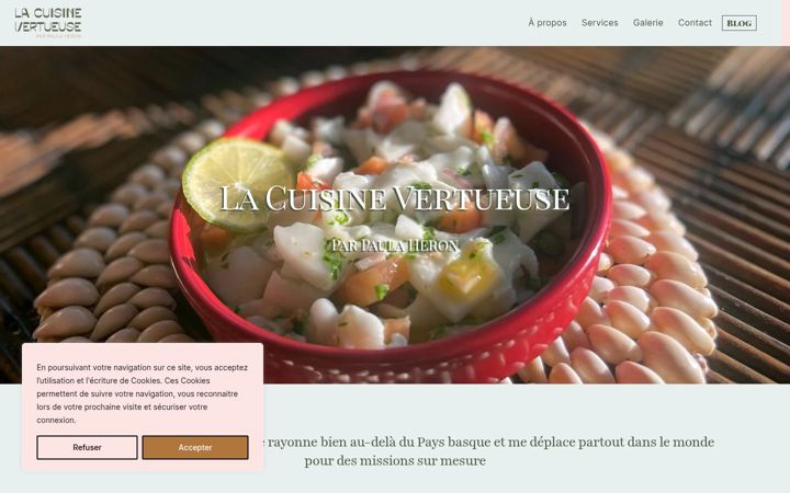 Screenshot of lacuisinevertueuse.com