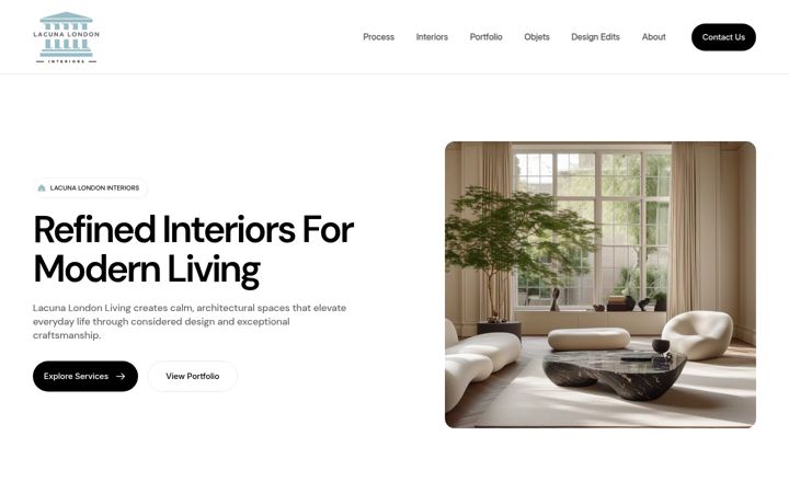 Screenshot of lacunalondonliving.com