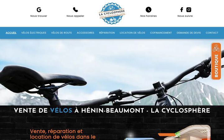 Screenshot of lacyclosphereshop.fr