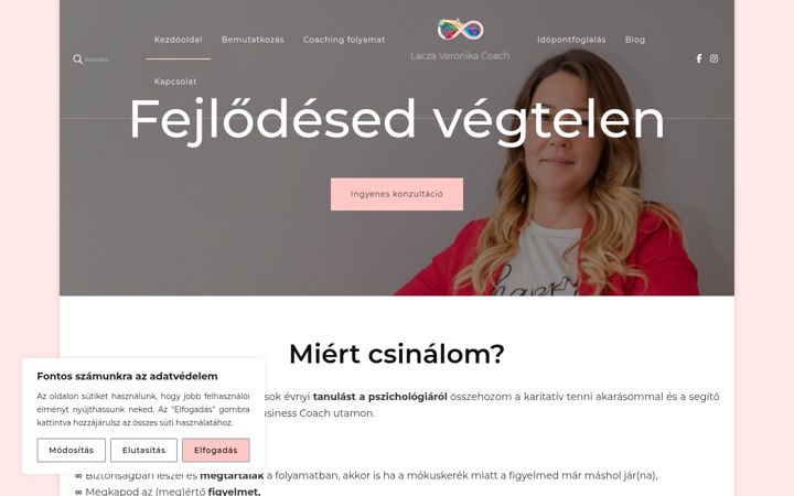 Screenshot of laczaveronikacoach.hu