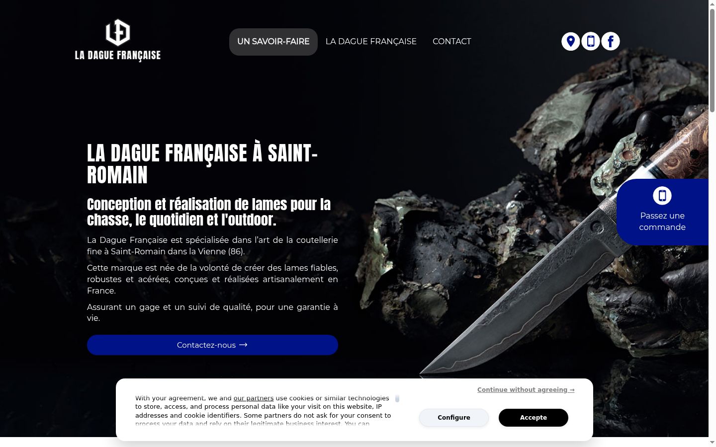 Capture d'écran de la bannière de consentement affichée avant toute interaction
