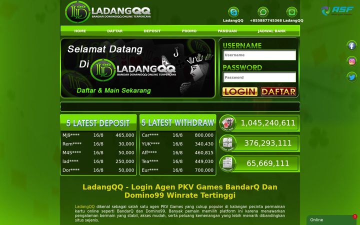 Screenshot of ladangqq.com