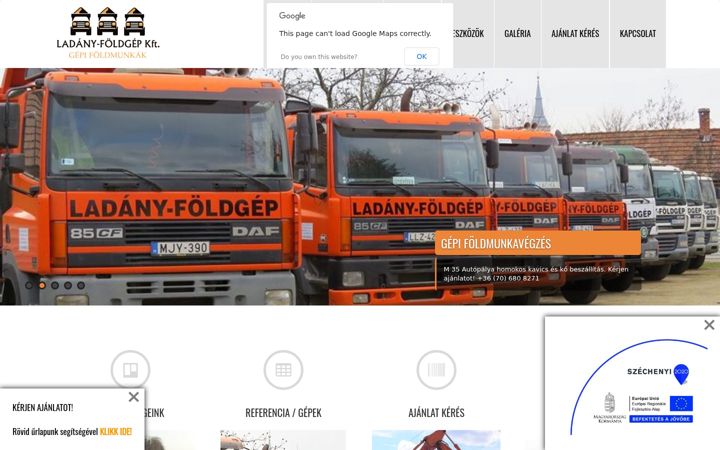 Screenshot of ladany-foldgep.hu