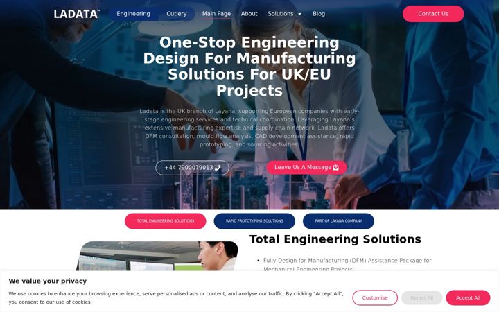 Screenshot of ladata.co.uk
