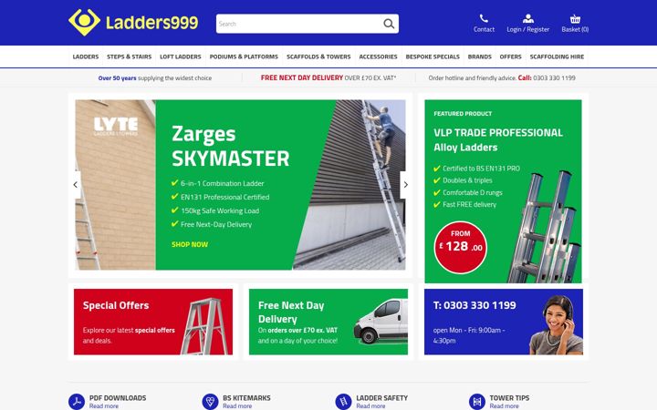Screenshot of ladders-999.co.uk